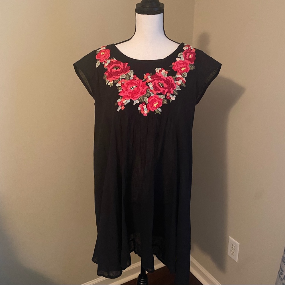 Beautifully Embroidered Linen Shift Dress